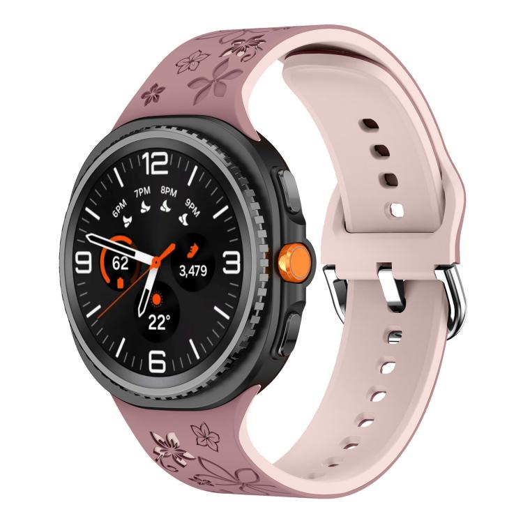 Dual Color Engraved Silicone Watch Band, For Samsung Galaxy Watch8 / Watch8 Classic