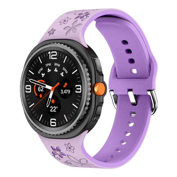 Dual Color Engraved Silicone Watch Band, For Samsung Galaxy Watch8 / Watch8 Classic