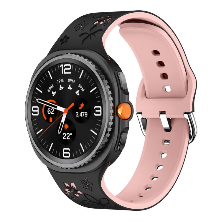 Dual Color Engraved Silicone Watch Band, For Samsung Galaxy Watch8 / Watch8 Classic
