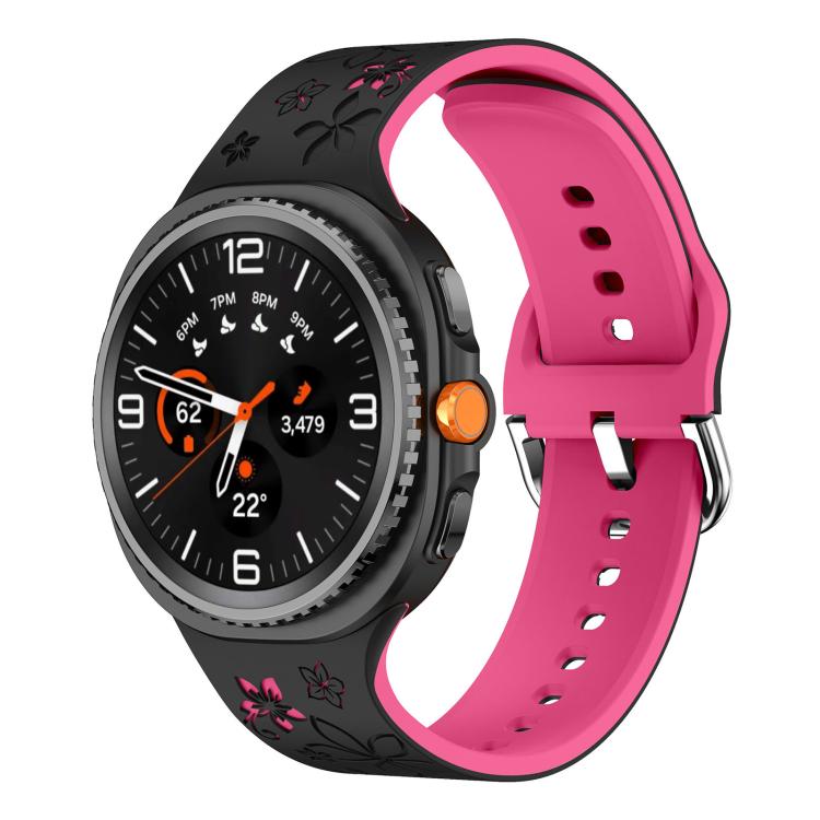 Dual Color Engraved Silicone Watch Band, For Samsung Galaxy Watch8 / Watch8 Classic