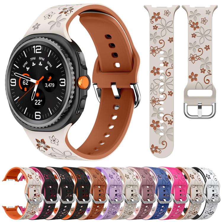 Dual Color Engraved Silicone Watch Band, For Samsung Galaxy Watch8 / Watch8 Classic