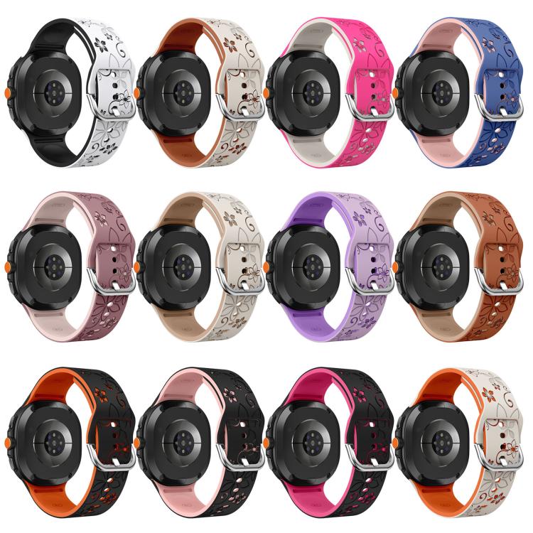Dual Color Engraved Silicone Watch Band, For Samsung Galaxy Watch8 / Watch8 Classic
