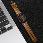 Armour-style Leather Watch Band, For Apple Watch 46mm / 49mm / 45mm / 44mm