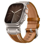 Armour-style Leather Watch Band, For Apple Watch 46mm / 49mm / 45mm / 44mm