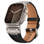 Armour-style Leather Watch Band, For Apple Watch 46mm / 49mm / 45mm / 44mm