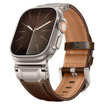Armour-style Leather Watch Band, For Apple Watch 46mm / 49mm / 45mm / 44mm