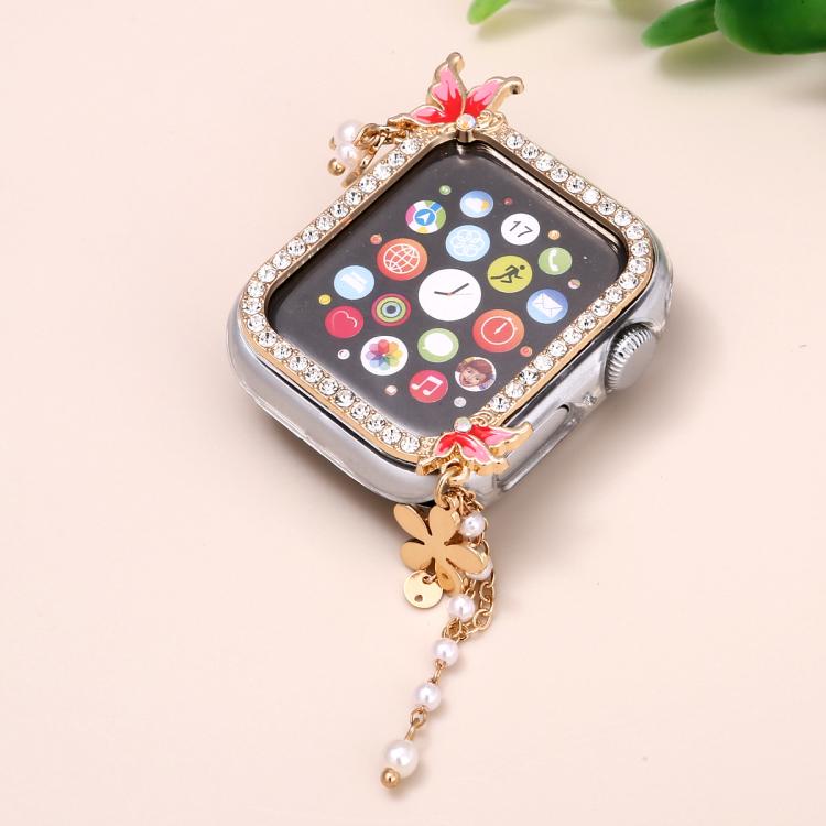 Tassel Butterfly Single Diamond Hollow PC Watch Shell, For Apple Watch Series 6 / 5 / 4 & SE 44mm, For Apple Watch Series 6 / 5 / 4 & SE 40mm, For Apple Watch Series 9 / 8 / 7 45mm, For Apple Watch Series 9 / 8 / 7 41mm