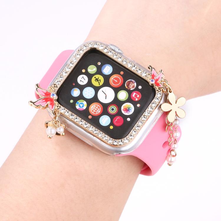 Tassel Butterfly Single Diamond Hollow PC Watch Shell, For Apple Watch Series 6 / 5 / 4 & SE 44mm, For Apple Watch Series 6 / 5 / 4 & SE 40mm, For Apple Watch Series 9 / 8 / 7 45mm, For Apple Watch Series 9 / 8 / 7 41mm