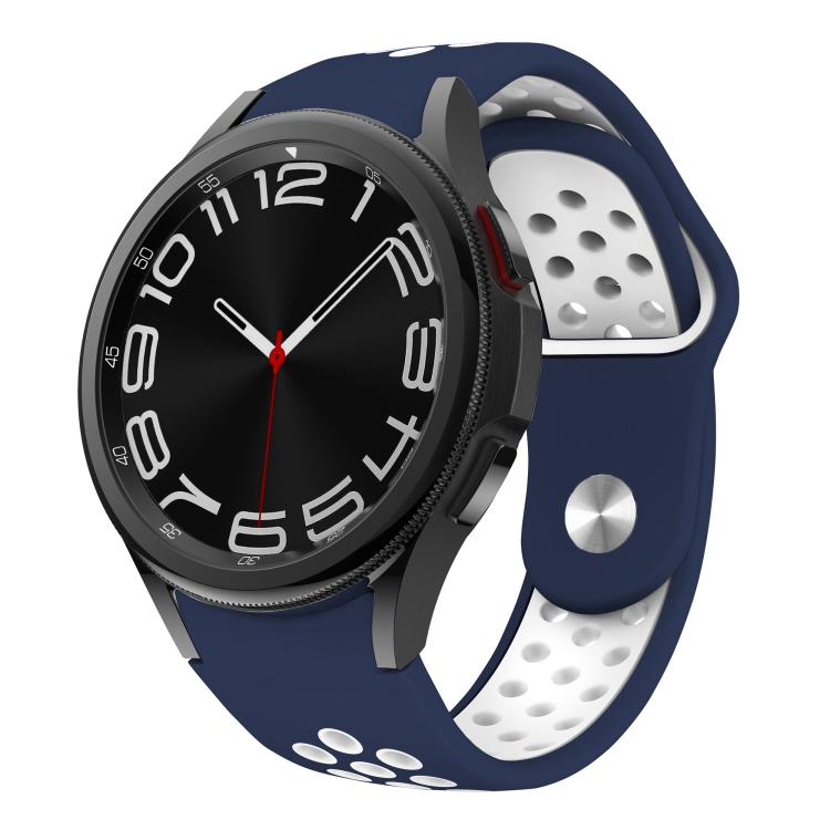 Two Color Reverse Buckle Silicone Watch Band, For Samsung Galaxy Watch FE / 7 / 6 / 5 / 4