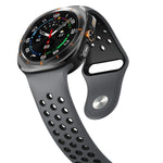 Two Color Round Holes Reverse Buckle Silicone Watch Band, For Samsung Galaxy Watch Ultra 47mm / Ultra 2025