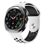 Two Color Round Holes Reverse Buckle Silicone Watch Band, For Samsung Galaxy Watch Ultra 47mm / Ultra 2025