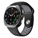 Two Color Round Holes Reverse Buckle Silicone Watch Band, For Samsung Galaxy Watch Ultra 47mm / Ultra 2025