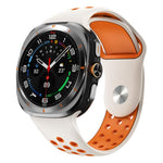 Two Color Round Holes Reverse Buckle Silicone Watch Band, For Samsung Galaxy Watch Ultra 47mm / Ultra 2025