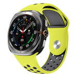 Two Color Round Holes Reverse Buckle Silicone Watch Band, For Samsung Galaxy Watch Ultra 47mm / Ultra 2025