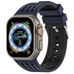 Vertical Holes Dual-Color Breathable Silicone Watch Band, For Apple Watch 46mm/ 49mm / 45mm / 44mm