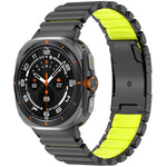 Turtle Buckle Dual Color Titanium Metal Silicone Watch Band, For Samsung Galaxy Watch8 / 8 Classic