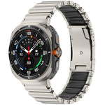 Turtle Buckle Dual Color Titanium Metal Silicone Watch Band, For Samsung Galaxy Watch8 / 8 Classic