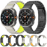 Turtle Buckle Dual Color Titanium Metal Silicone Watch Band, For Samsung Galaxy Watch8 / 8 Classic