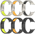 Turtle Buckle Dual Color Titanium Metal Silicone Watch Band, For Samsung Galaxy Watch8 / 8 Classic