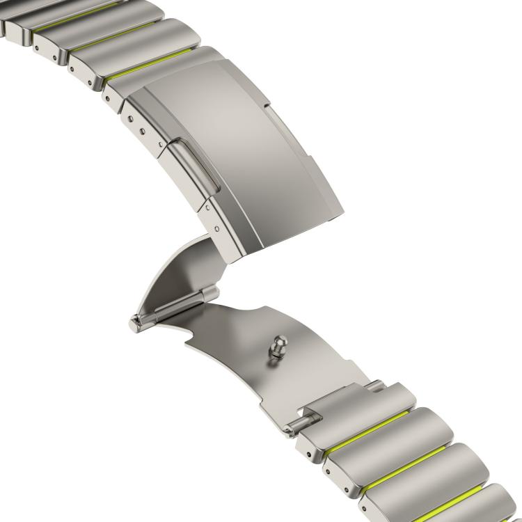 Turtle Buckle Dual Color Titanium Metal Silicone Watch Band, For Samsung Galaxy Watch8 / 8 Classic