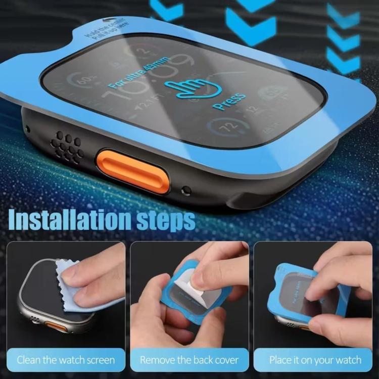 Full-Screen Anti-Fingerprint HD Positioning Easy Installation Watch Tempered Glass Film, For Apple Watch Ultra 3 / 2 / 1 49mm