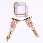 Tassel Flower Single-Diamond Hollow Watch Shell Band Kit, For Apple Watch Series 6 / 5 / 4 & SE 44mm, For Apple Watch Series 6 / 5 / 4 & SE 40mm, For Apple Watch Series 10 / 11 46mm, For Apple Watch Series 10 / 11 42mm                                  ...