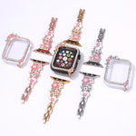 Tassel Flower Single-Diamond Hollow Watch Shell Band Kit, For Apple Watch Series 6 / 5 / 4 & SE 44mm, For Apple Watch Series 6 / 5 / 4 & SE 40mm, For Apple Watch Series 10 / 11 46mm, For Apple Watch Series 10 / 11 42mm                                  ...