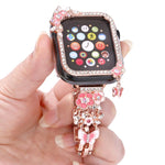 Tassel Flower Single-Diamond Hollow Watch Shell Band Kit, For Apple Watch Series 6 / 5 / 4 & SE 44mm, For Apple Watch Series 6 / 5 / 4 & SE 40mm, For Apple Watch Series 10 / 11 46mm, For Apple Watch Series 10 / 11 42mm                                  ...