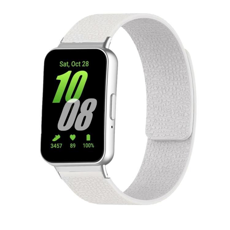 Lychee Texture Soft Magnetic Silicone Watch Band, For Samsung Galaxy Fit3