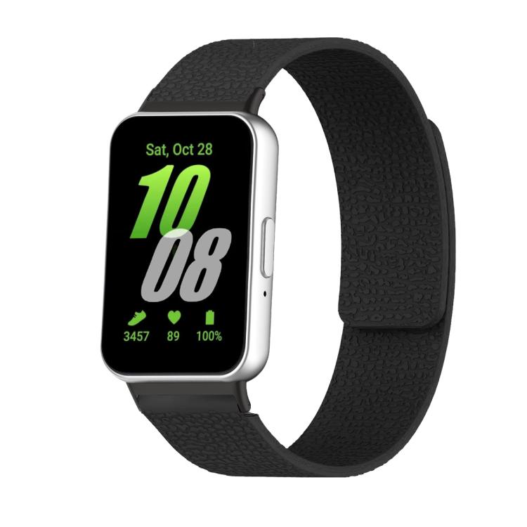 Lychee Texture Soft Magnetic Silicone Watch Band, For Samsung Galaxy Fit3