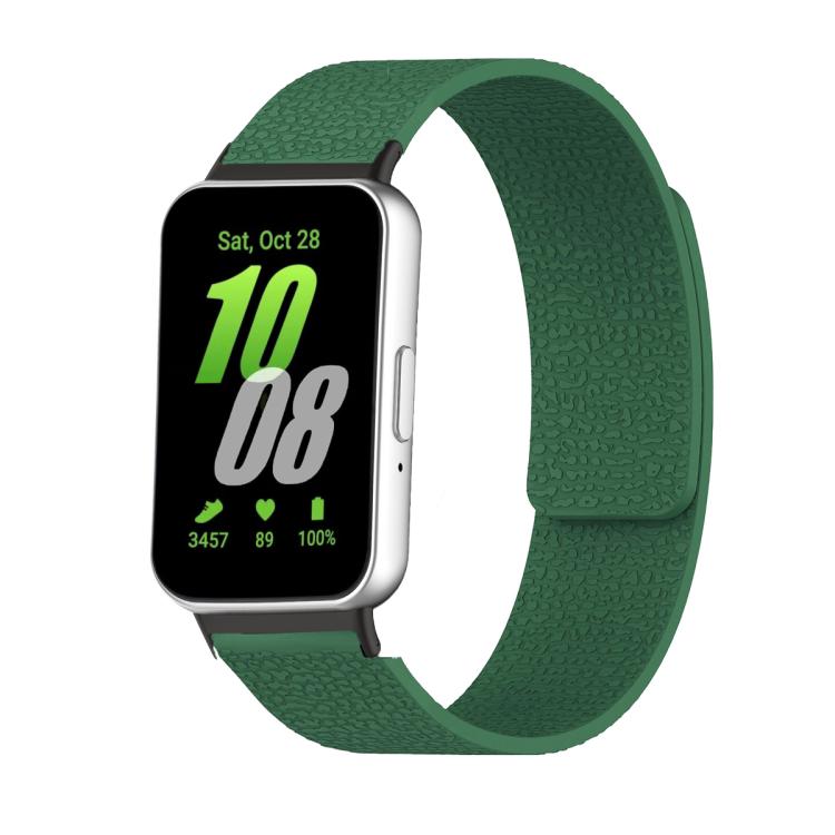 Lychee Texture Soft Magnetic Silicone Watch Band, For Samsung Galaxy Fit3