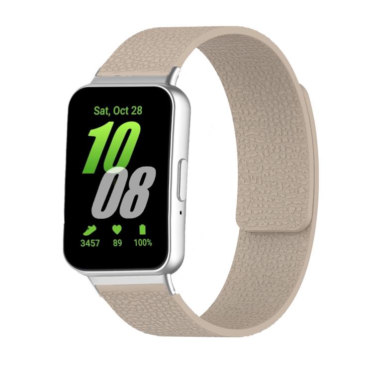 Lychee Texture Soft Magnetic Silicone Watch Band, For Samsung Galaxy Fit3