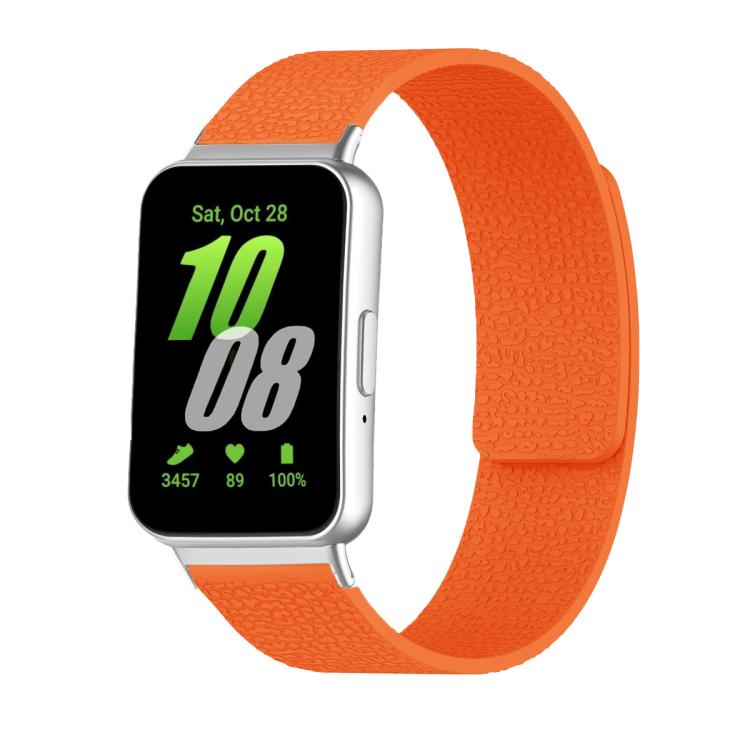 Lychee Texture Soft Magnetic Silicone Watch Band, For Samsung Galaxy Fit3