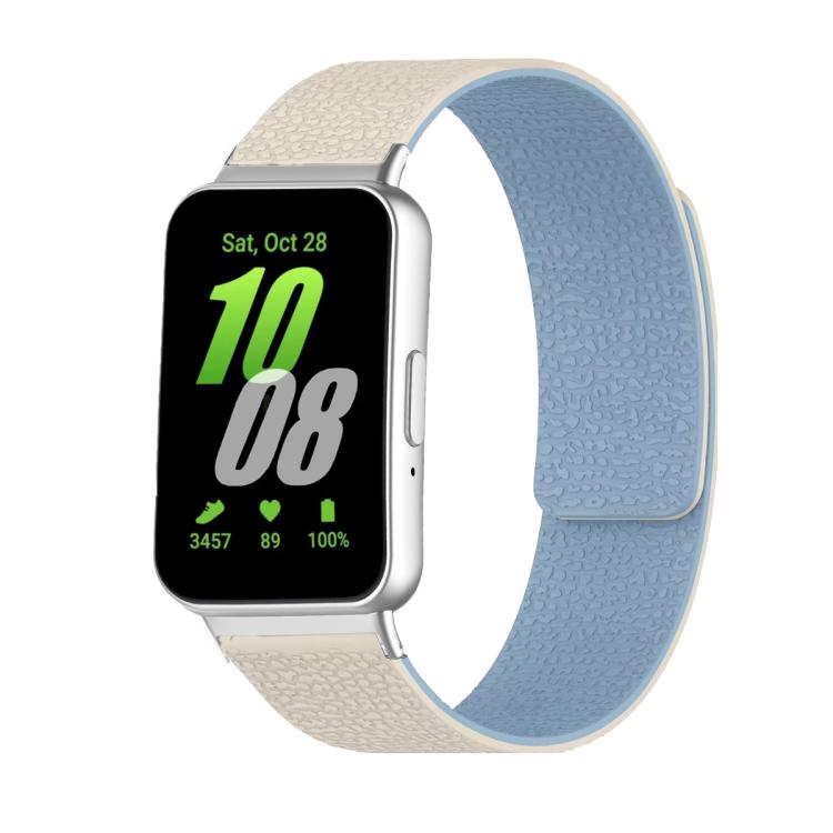 Lychee Texture Soft Magnetic Silicone Watch Band, For Samsung Galaxy Fit3