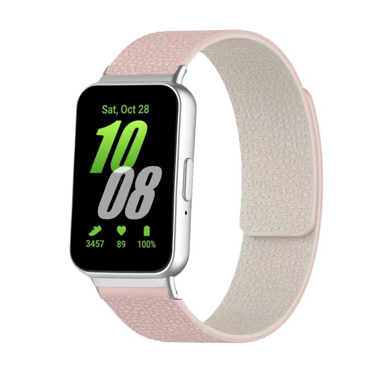 Lychee Texture Soft Magnetic Silicone Watch Band, For Samsung Galaxy Fit3