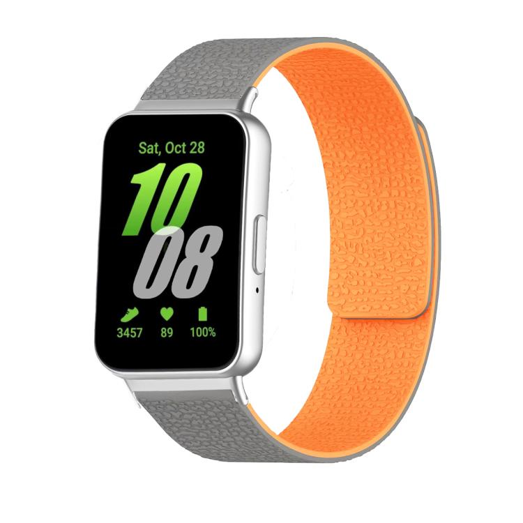 Lychee Texture Soft Magnetic Silicone Watch Band, For Samsung Galaxy Fit3