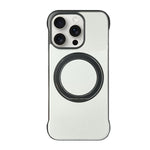 غطاء هاتف حامل MagSafe من PC بجلد بدون إطار، لهواتف iPhone 16 Plus، iPhone 16، iPhone 15 Pro Max، iPhone 15 Pro، iPhone 15 Plus، iPhone 15