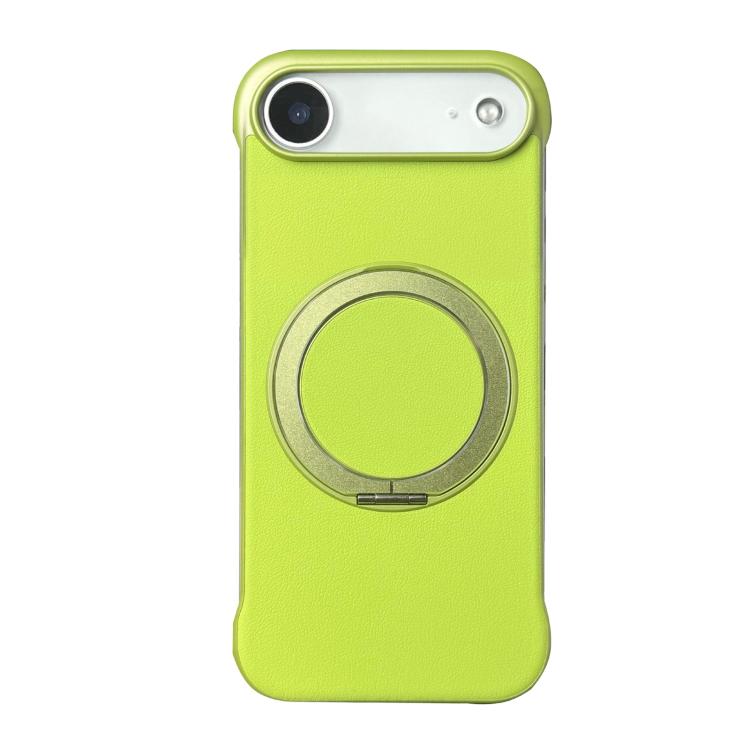 Frameless Leather-Skin PC MagSafe Holder Phone Case, For iPhone 17 Pro Max, For iPhone 17 Pro, For iPhone 17, For iPhone Air, For iPhone 16 Pro Max, For iPhone 16 Pro