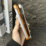 غطاء هاتف حامل MagSafe من PC بجلد بدون إطار، لهواتف iPhone 16 Plus، iPhone 16، iPhone 15 Pro Max، iPhone 15 Pro، iPhone 15 Plus، iPhone 15