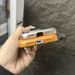 غطاء هاتف حامل MagSafe من PC بجلد بدون إطار، لهواتف iPhone 16 Plus، iPhone 16، iPhone 15 Pro Max، iPhone 15 Pro، iPhone 15 Plus، iPhone 15