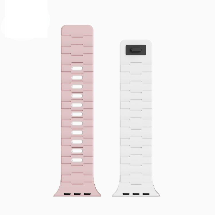 Horse-Embossed Single-Pin Magnetic Silicone Watch Band, For Apple Watch 46mm / 49mm / 45mm / 44mm