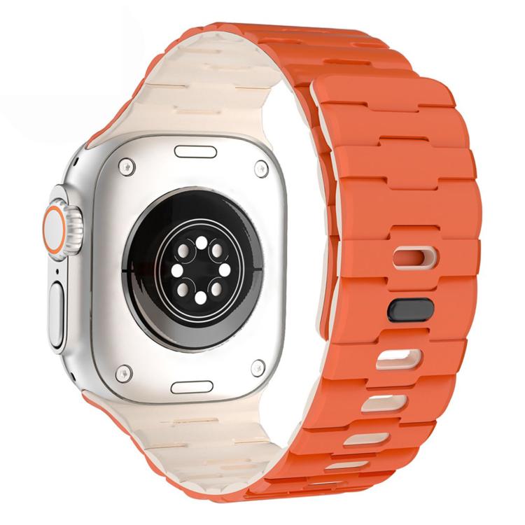 Horse-Embossed Single-Pin Magnetic Silicone Watch Band, For Apple Watch 46mm / 49mm / 45mm / 44mm