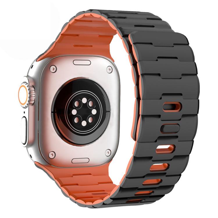Horse-Embossed Single-Pin Magnetic Silicone Watch Band, For Apple Watch 46mm / 49mm / 45mm / 44mm