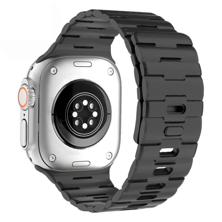 Horse-Embossed Single-Pin Magnetic Silicone Watch Band, For Apple Watch 46mm / 49mm / 45mm / 44mm