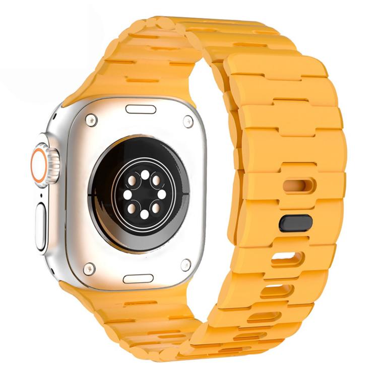 Horse-Embossed Single-Pin Magnetic Silicone Watch Band, For Apple Watch 46mm / 49mm / 45mm / 44mm