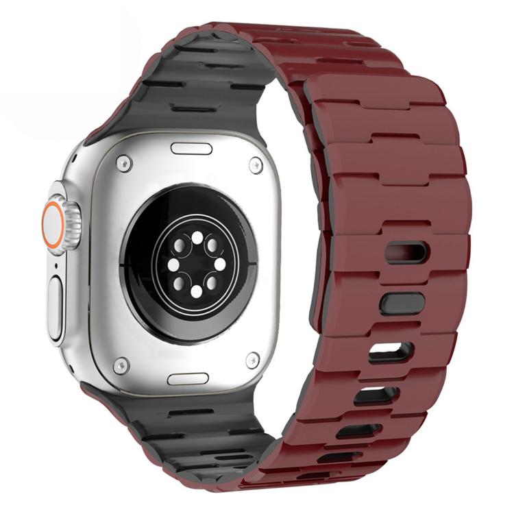 Horse-Embossed Single-Pin Magnetic Silicone Watch Band, For Apple Watch 46mm / 49mm / 45mm / 44mm