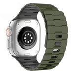 Horse-Embossed Single-Pin Magnetic Silicone Watch Band, For Apple Watch 46mm / 49mm / 45mm / 44mm