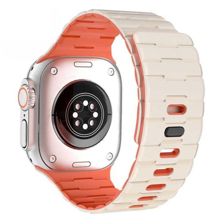 Horse-Embossed Single-Pin Magnetic Silicone Watch Band, For Apple Watch 46mm / 49mm / 45mm / 44mm