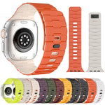 Horse-Embossed Single-Pin Magnetic Silicone Watch Band, For Apple Watch 46mm / 49mm / 45mm / 44mm