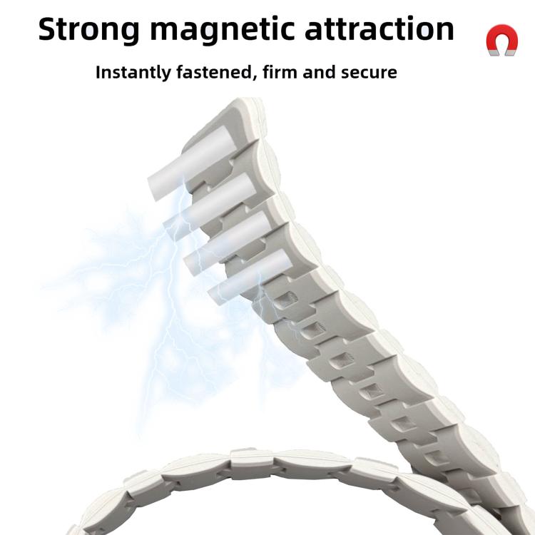 Horse-Embossed Single-Pin Magnetic Silicone Watch Band, For Apple Watch 46mm / 49mm / 45mm / 44mm